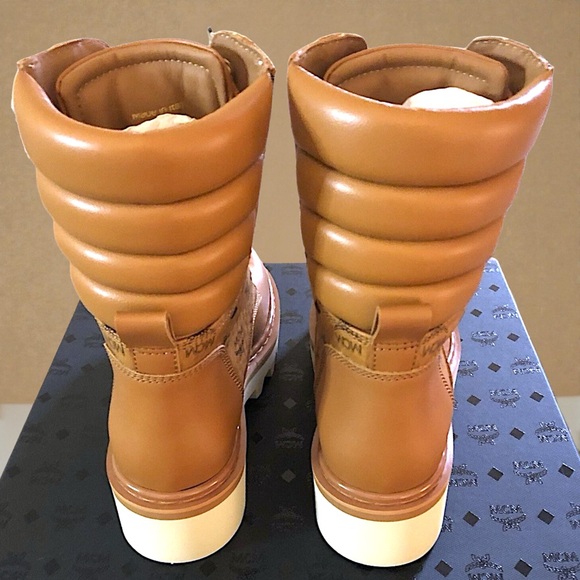 New MCM Women’s Motor Visetos Lace-Up Boots - Picture 13 of 16